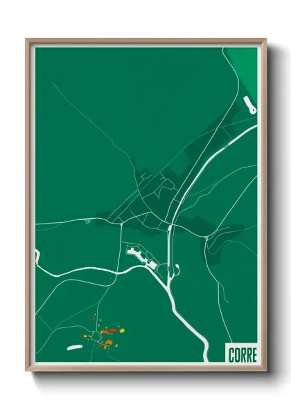 Une affiche de carte sur Corre
