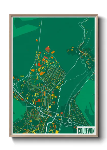 Une affiche de carte sur Coulevon