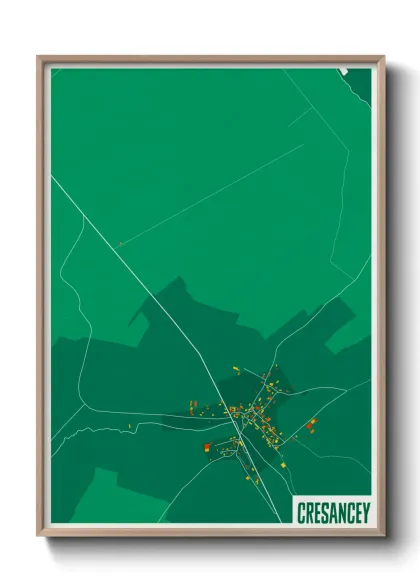 Une affiche de carte sur Cresancey