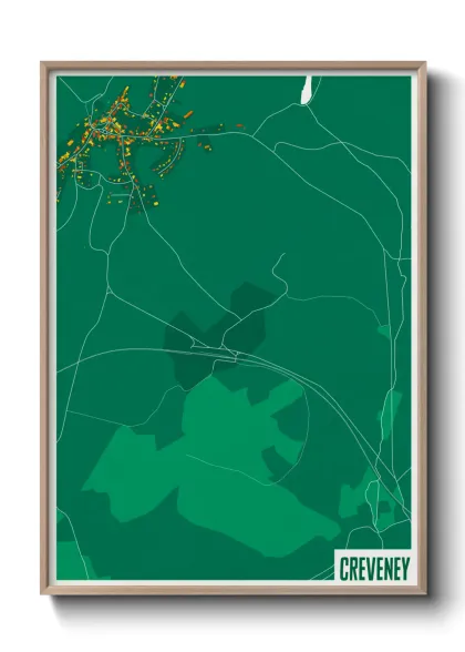 Une affiche de carte sur Creveney
