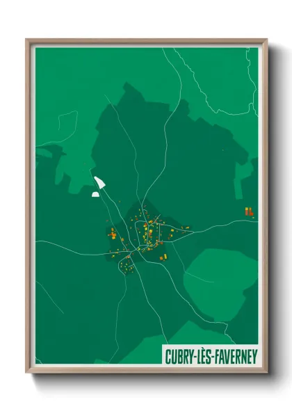 Une affiche de carte sur Cubry-lès-Faverney