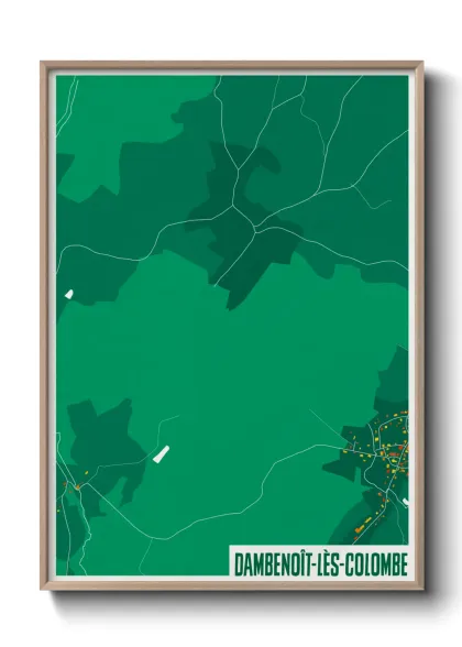 Une affiche de carte sur Dambenoît-lès-Colombe