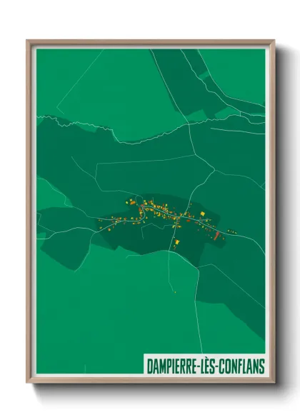 Une affiche de carte sur Dampierre-lès-Conflans