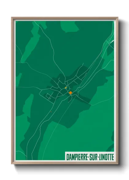 Une affiche de carte sur Dampierre-sur-Linotte