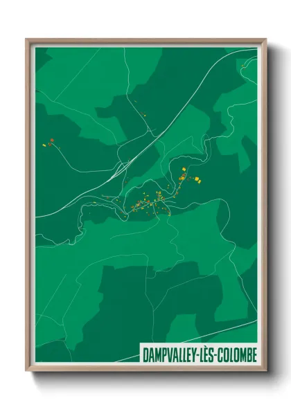 Une affiche de carte sur Dampvalley-lès-Colombe