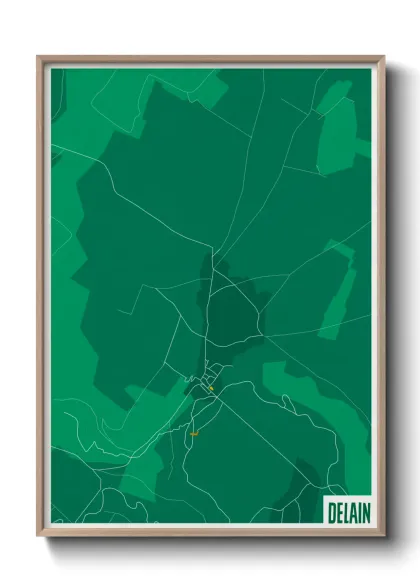 Une affiche de carte sur Delain