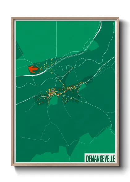 Une affiche de carte sur Demangevelle