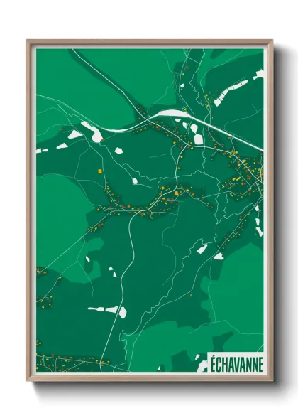 Une affiche de carte sur Échavanne