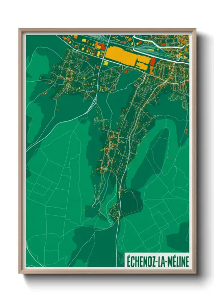 Une affiche de carte sur Échenoz-la-Méline