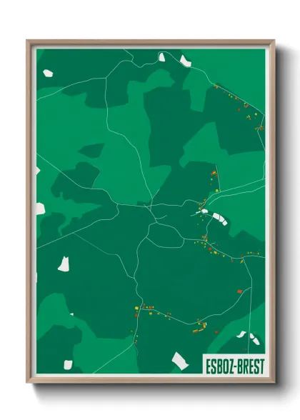 Une affiche de carte sur Esboz-Brest