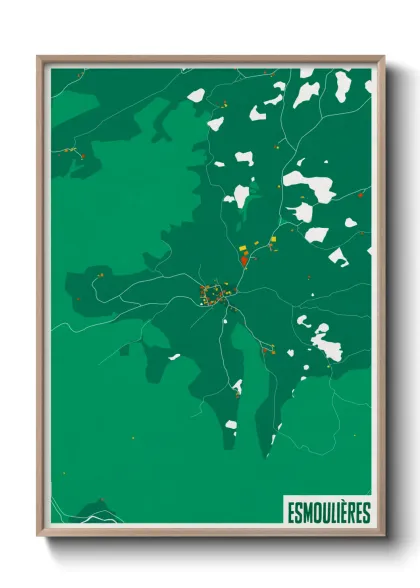 Une affiche de carte sur Esmoulières