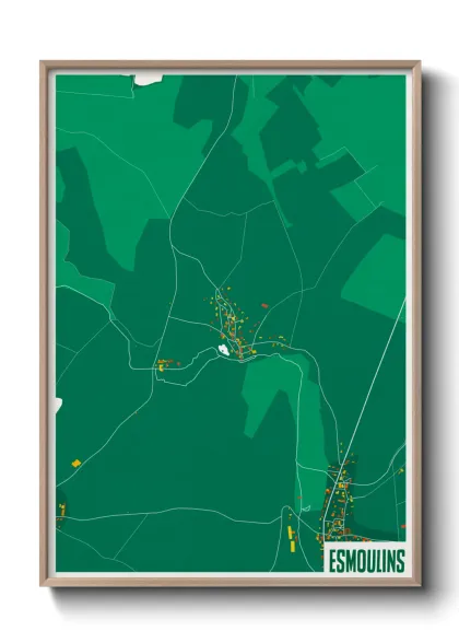 Une affiche de carte sur Esmoulins