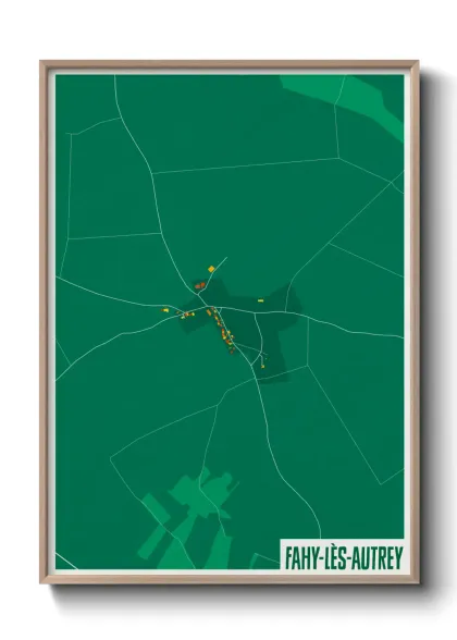 Une affiche de carte sur Fahy-lès-Autrey