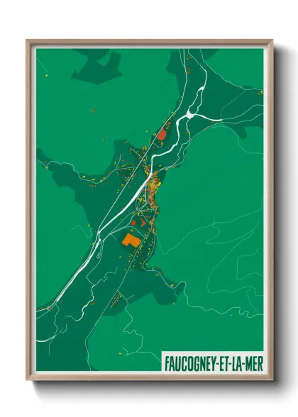 Une affiche de carte sur Faucogney-et-la-Mer