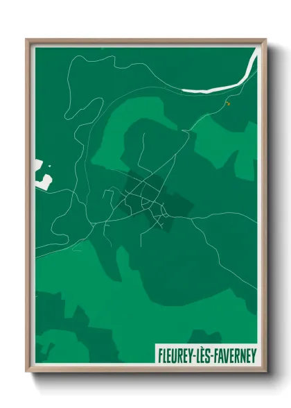 Une affiche de carte sur Fleurey-lès-Faverney