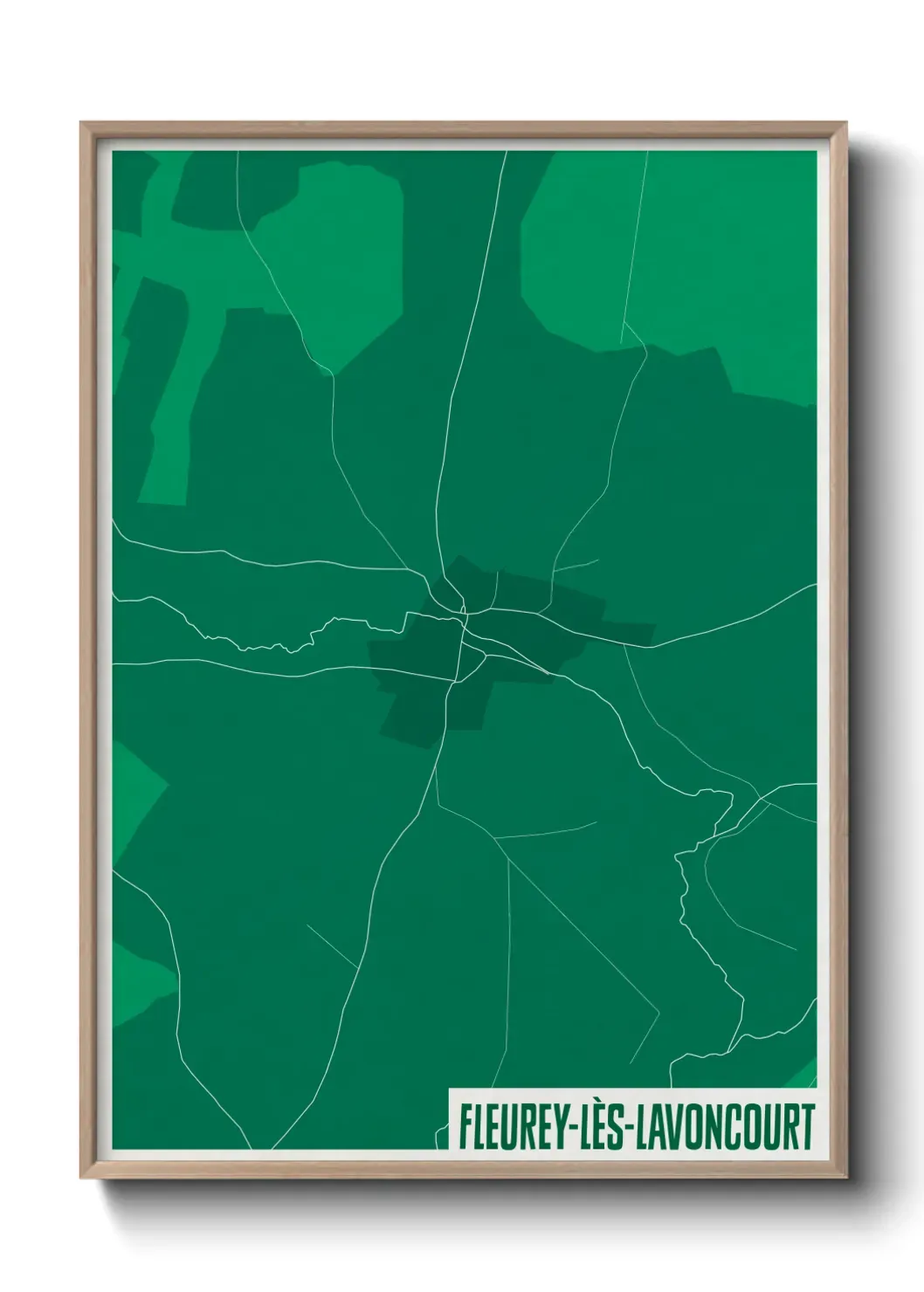 Un poster carte Fleurey-lès-Lavoncourt