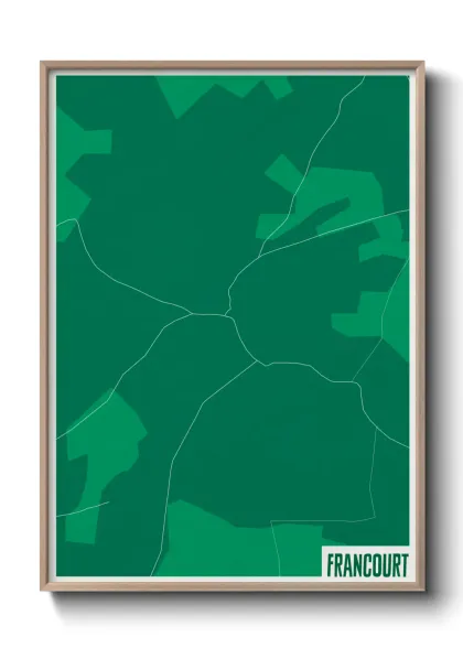 Une affiche de carte sur Francourt