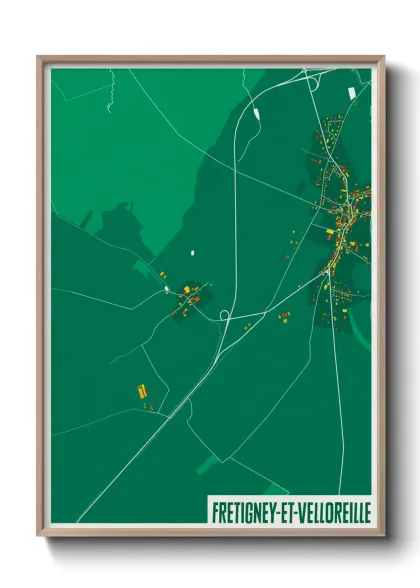 Une affiche de carte sur Fretigney-et-Velloreille