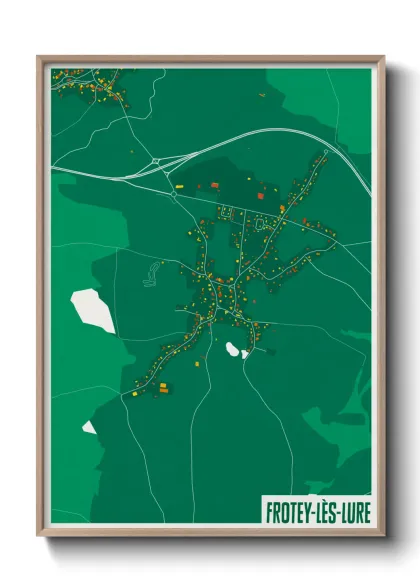 Une affiche de carte sur Frotey-lès-Lure