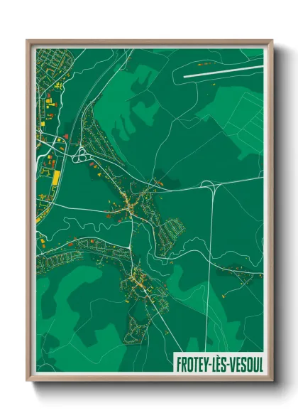 Une affiche de carte sur Frotey-lès-Vesoul