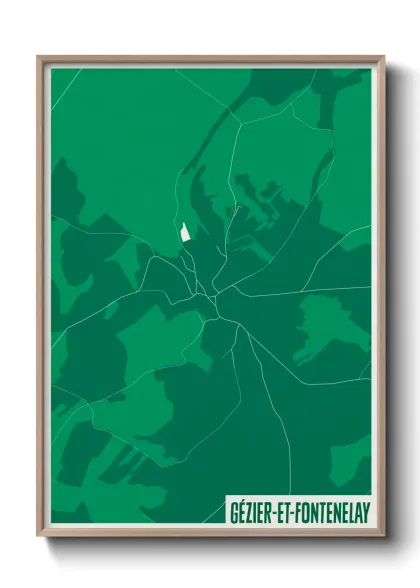 Une affiche de carte sur Gézier-et-Fontenelay
