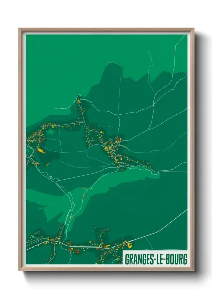 Une affiche de carte sur Granges-le-Bourg