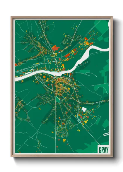 Une affiche de carte sur Gray