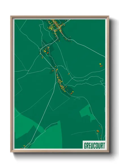 Une affiche de carte sur Greucourt