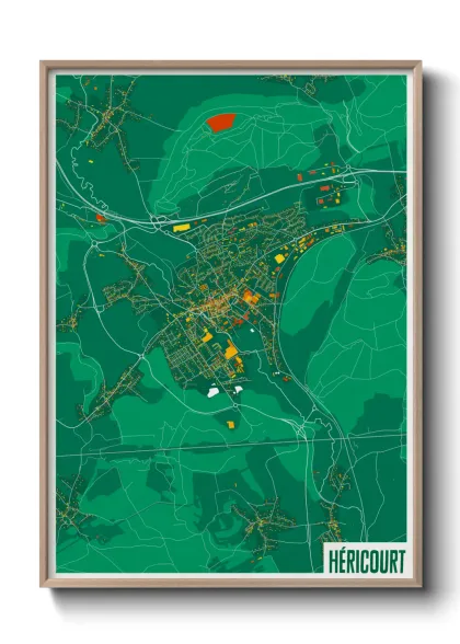 Une affiche de carte sur Héricourt