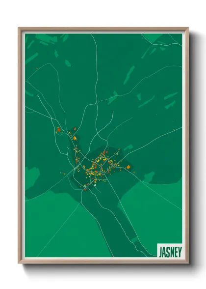 Une affiche de carte sur Jasney