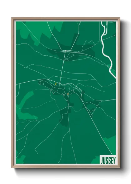 Une affiche de carte sur Jussey