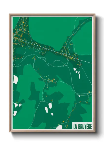 Une affiche de carte sur La Bruyère
