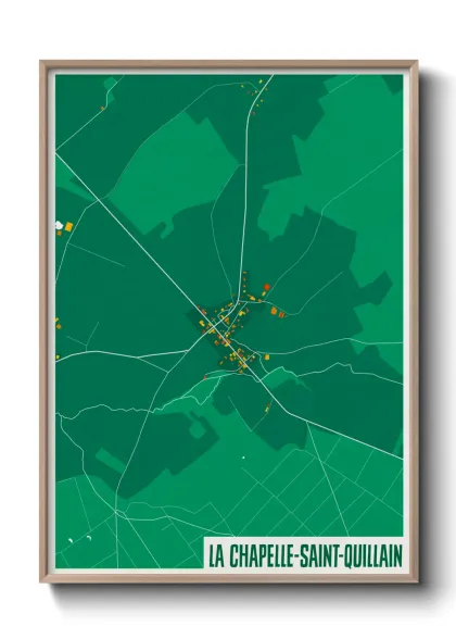 Une affiche de carte sur La Chapelle-Saint-Quillain