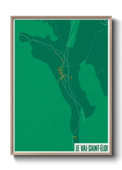 Une affiche de carte sur Le Val-Saint-Éloi