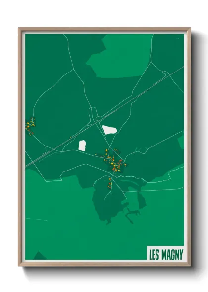 Une affiche de carte sur Les Magny