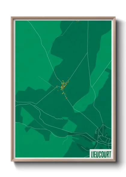 Une affiche de carte sur Lieucourt