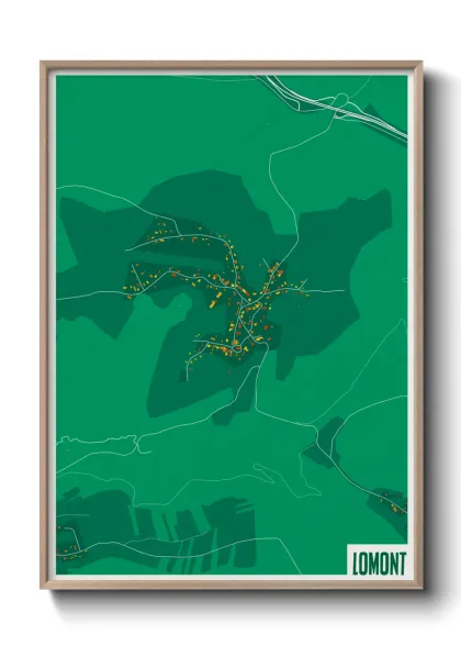 Une affiche de carte sur Lomont