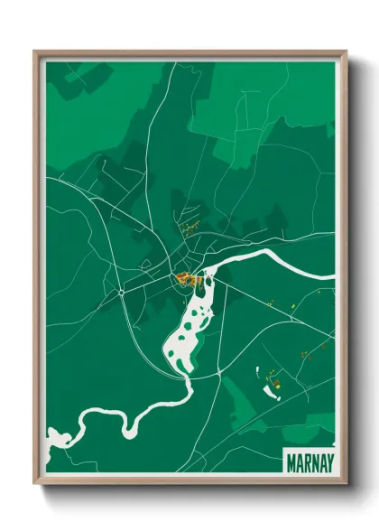 Une affiche de carte sur Marnay