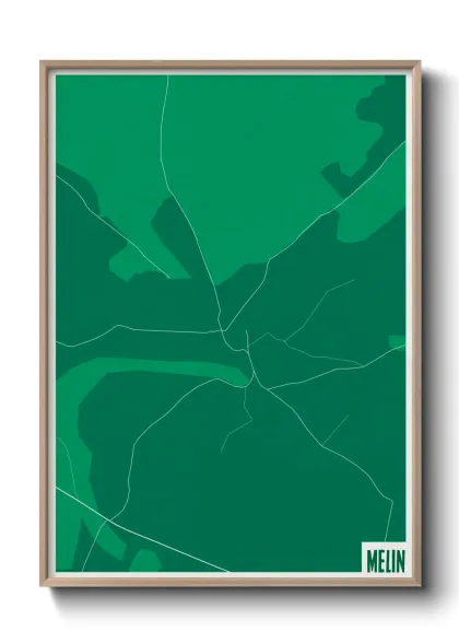 Une affiche de carte sur Melin
