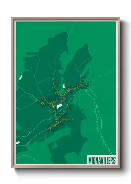 Une affiche de carte sur Mignavillers