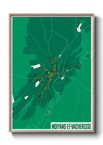 Une affiche de carte sur Moffans-et-Vacheresse