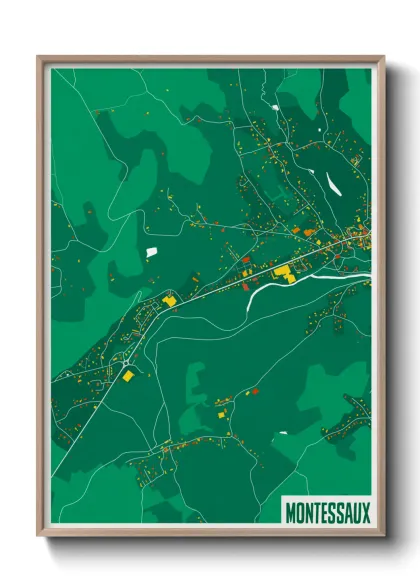 Une affiche de carte sur Montessaux
