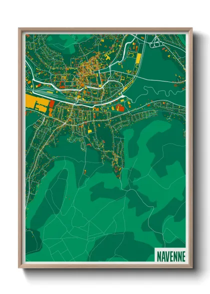 Une affiche de carte sur Navenne