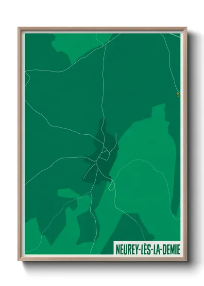 Une affiche de carte sur Neurey-lès-la-Demie