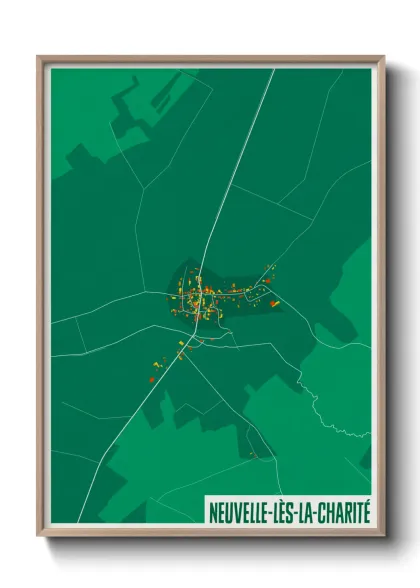 Une affiche de carte sur Neuvelle-lès-la-Charité