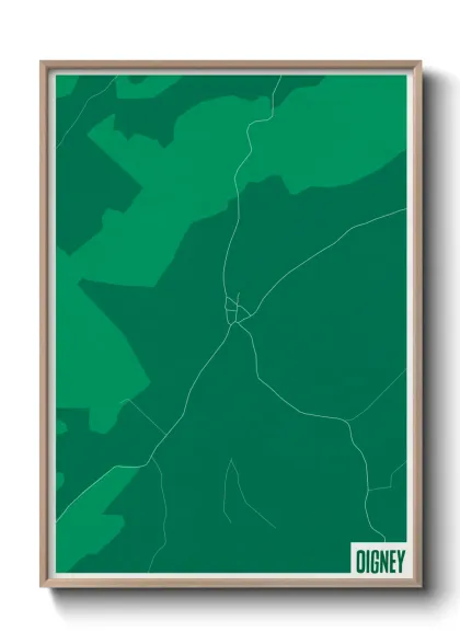 Une affiche de carte sur Oigney