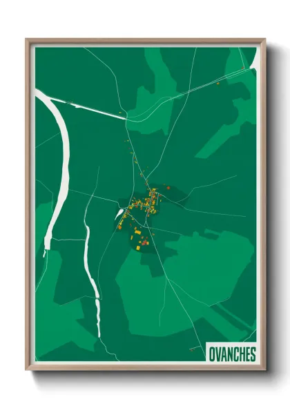 Une affiche de carte sur Ovanches