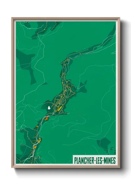 Une affiche de carte sur Plancher-les-Mines