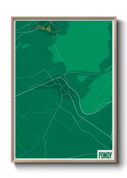 Une affiche de carte sur Pomoy