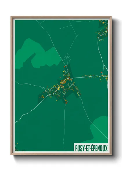 Une affiche de carte sur Pusy-et-Épenoux